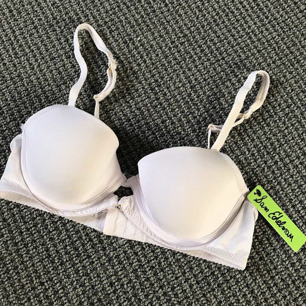 Sam Edelman White Microfiber Keyhole Bra 34D NWT White
